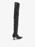 Back 3/4 image of Trap Over The Knee Boots in BLACK