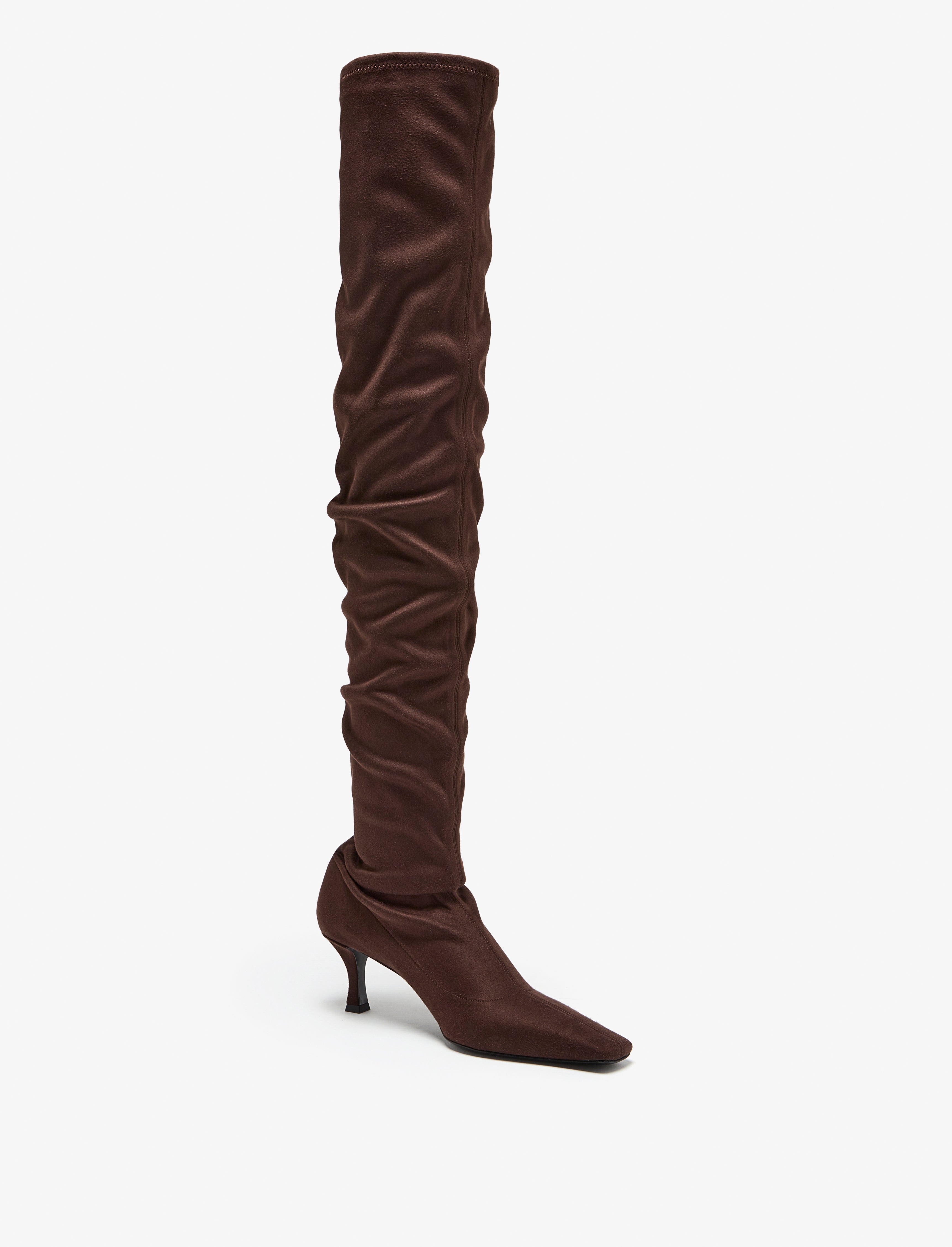 Over the knee small heel boots best sale