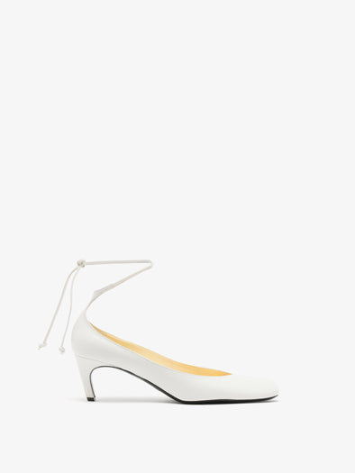 Proenza Schouler Front image of Uma Tie Pumps in Slick Calf in White