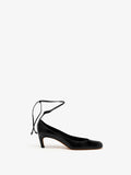 Proenza Schouler 3/4 Front image of Uma Tie Pumps in Slick Calf in Black