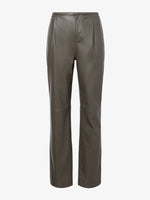 Flat image of Faux Leather Straight Leg Pants in wood