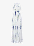 Flat image of Davi Dress in Stripe Jersey in white/navy/olive