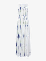 Flat image of Davi Dress in Stripe Jersey in white/navy/olive