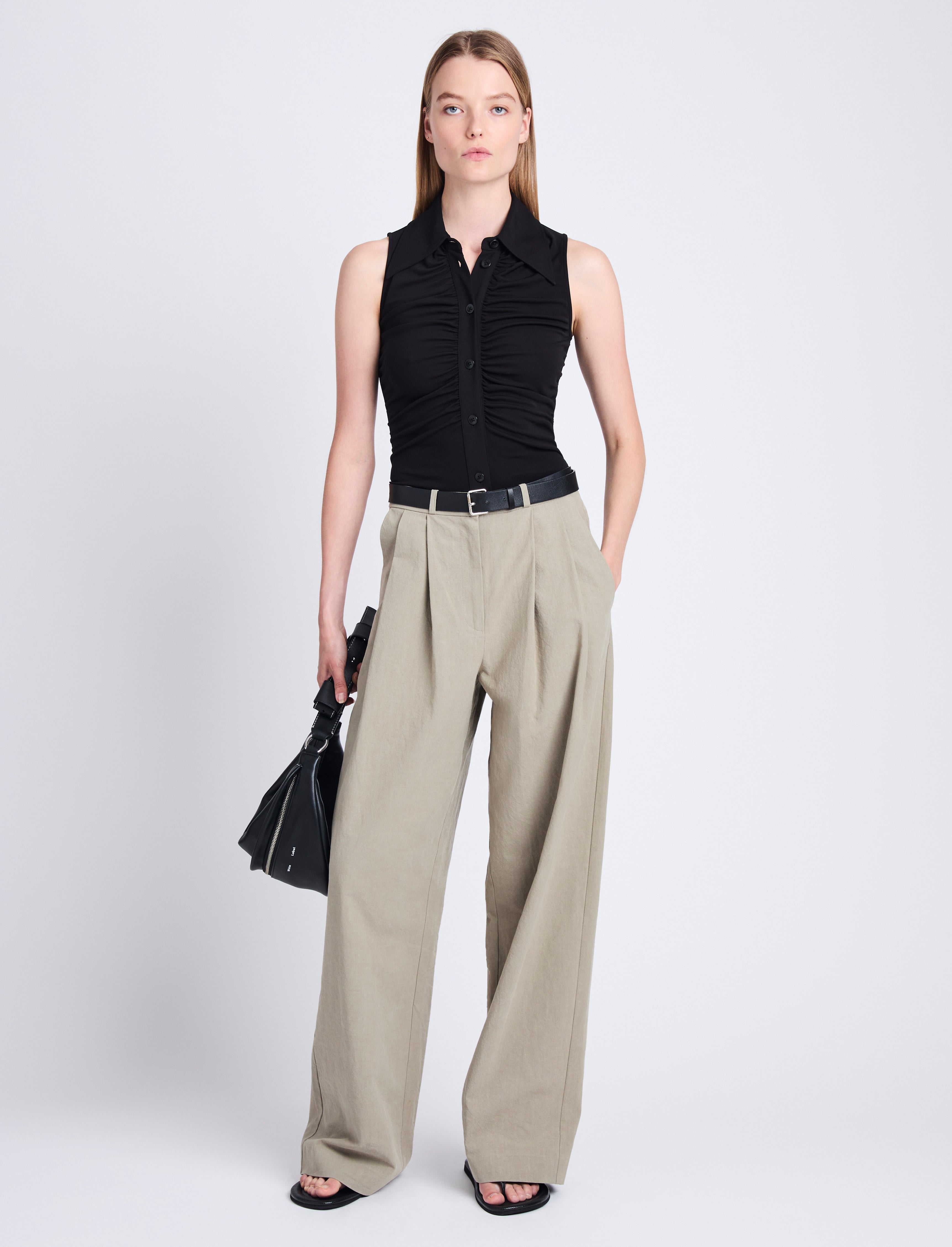 Florence Ruched Top in Matte Crepe Jersey – Proenza Schouler