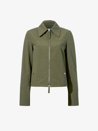 Still Life image of Barnes Jacket in Rumpled Cotton in DARK OLIVE