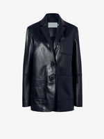 Still Life image of Tesema Blazer in Leather in BLACK