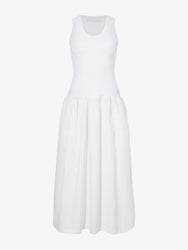 Still Life image of Malia Dress in Peached Poplin in WHITE