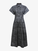 Still Life image of Balston Dress in Grid Poplin in CREAM/BLACK