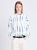 Front cropped image of Blake Tie Dye Sweatshirt in Navy/Olive/White