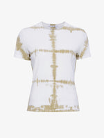 Still Life image of Brewer T-Shirt in Grid Tie Dye in WHITE/KHAKI