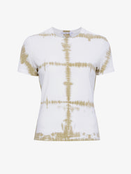 Still Life image of Brewer T-Shirt in Grid Tie Dye in WHITE/KHAKI