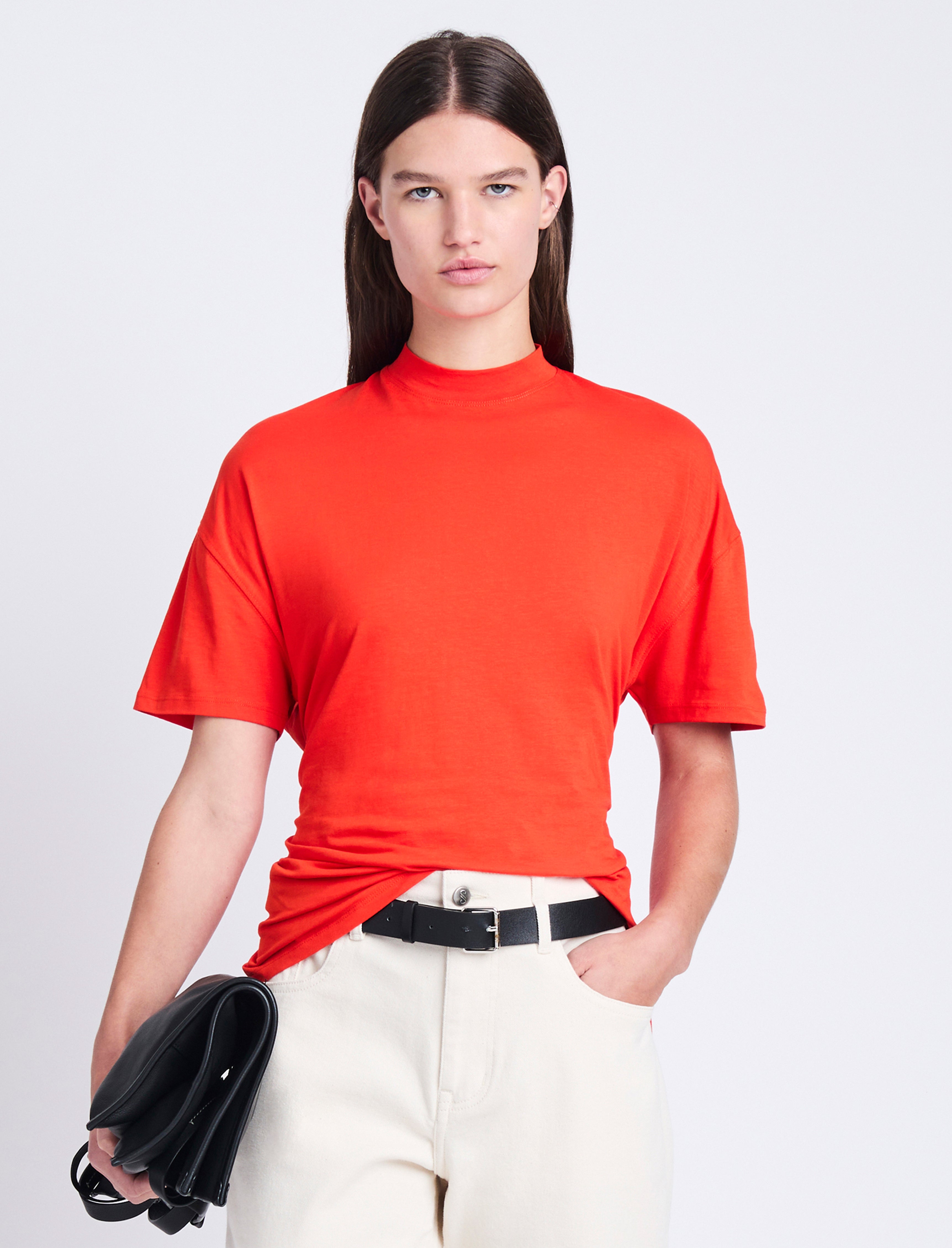 Proenza Schouler White Label Open-Back Short-Sleeve Tee discount XS