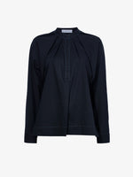 Still Life image of Carter Top in Tech Poplin in BLACK