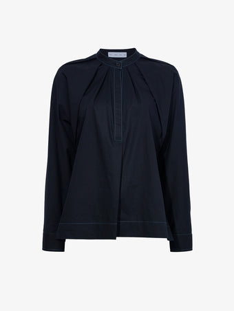 Still Life image of Carter Top in Tech Poplin in BLACK