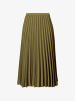 Flat image of Miles Skirt in Pleated Crepe in OLIVE