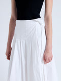 Detail image of model wearing Peters Skirt in Tech Poplin in WHITE