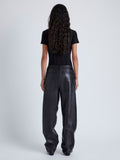 Back image of model wearing Smyth Pant in Leather in BLACK