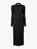 Flat image of Phillips Knit Dress in Micro Cable in black