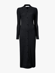 Flat image of Phillips Knit Dress in Micro Cable in black