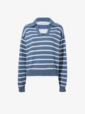 Still Life image of Stripe Murphy Sweater in Cotton Cashmere in CHALK/SLATE