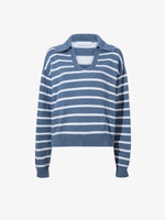 Still Life image of Stripe Murphy Sweater in Cotton Cashmere in CHALK/SLATE