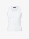 Still Life image of Perry Knit Top in Compact Pointelle Rib in OFF WHITE