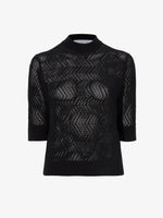 Still Life image of Nicola Sweater in Zig Zag Pointelle in BLACK