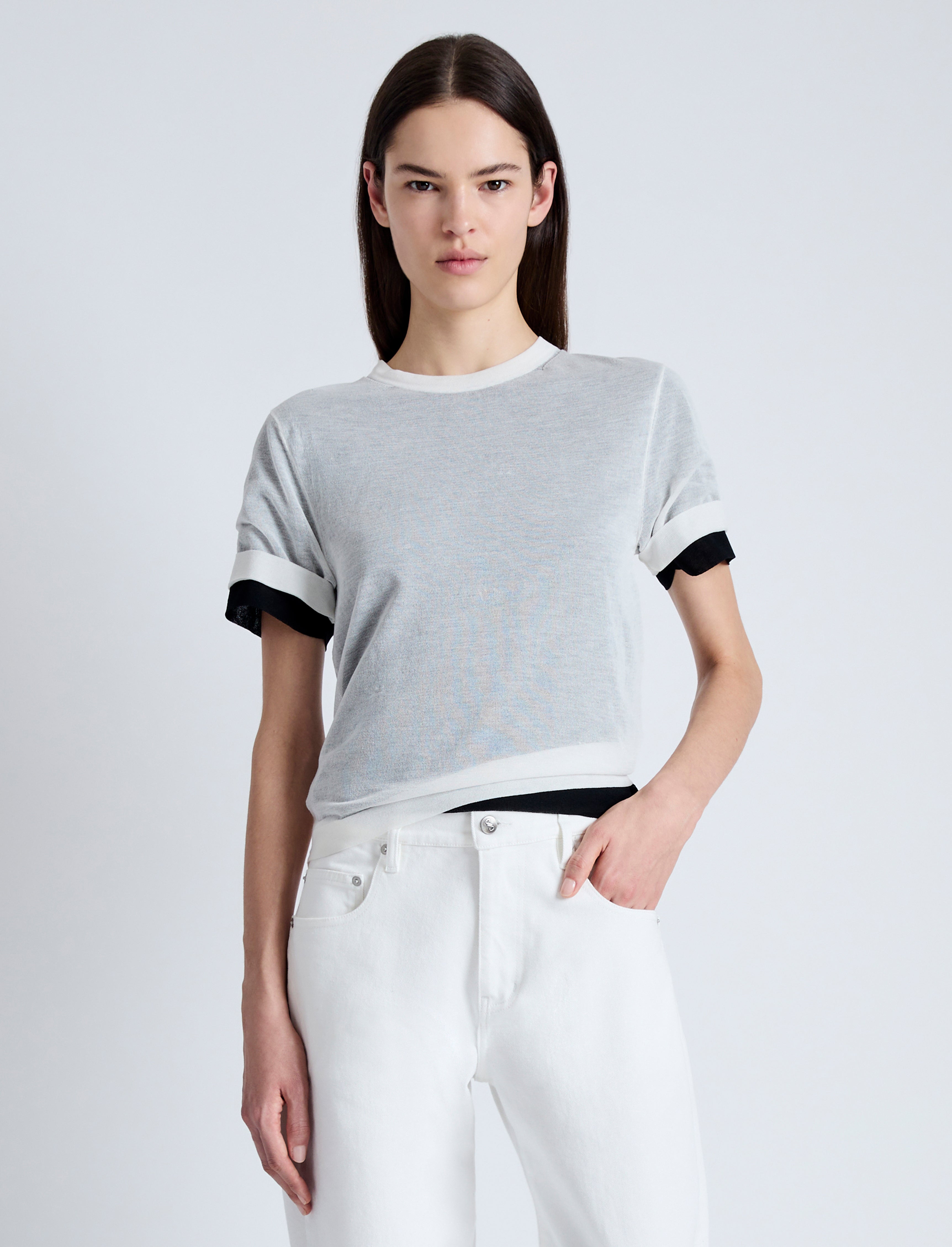 Proenza Schouler White Label Open-Back Short-Sleeve Tee outlet XS