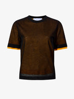 Still Life image of Powell Sheer Knit Top in BLACK/MARIGOLD