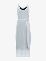 Still Life image of Simmons Sheer Knit Dress in OFF WHITE/BLACK