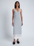 Front image of model wearing Simmons Sheer Knit Dress in OFF WHITE/BLACK