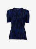 Still Life image of Foster Knit Top in Printed Rib in NAVY/BLACK