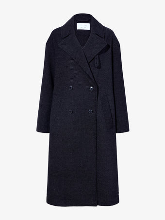 Proenza Schouler Still Life image of Ronan Coat in Soft Twill Coating in BLACK/GREY