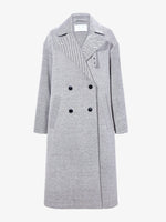 Proenza Schouler Still Life image of Ronan Coat in Soft Twill Coating in WHITE/GREY