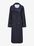 Proenza Schouler Still Life image of Constance Coat in Pinstripe Wool Cashmere in DARK GREY MELANGE