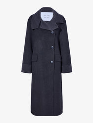 Proenza Schouler Still Life image of Constance Coat in Pinstripe Wool Cashmere in DARK GREY MELANGE