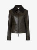 Proenza Schouler Still Life image of Vaughn Jacket in Lightweight Leather in DARK FERN