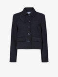 Proenza Schouler Still Life image of Rosie Jacket in Soft Twill Coating in BLACK/GREY