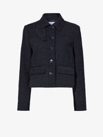 Proenza Schouler Still Life image of Rosie Jacket in Soft Twill Coating in BLACK/GREY