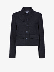 Proenza Schouler Still Life image of Rosie Jacket in Soft Twill Coating in BLACK/GREY