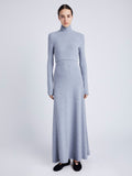 Proenza Schouler Front full length image of model wearing Jayne Dress in Brushed Rib in ICE