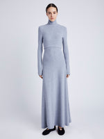 Proenza Schouler Front full length image of model wearing Jayne Dress in Brushed Rib in ICE