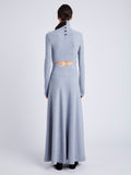 Proenza Schouler Back full length image of model wearing Jayne Dress in Brushed Rib in ICE