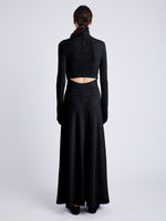 Proenza Schouler Back image of model wearing Jayne Dress in Brushed Rib in black