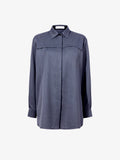 Proenza Schouler Still Life image of Rose Shirt in Fine Wool in DARK GREY MELANGE