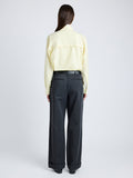 Proenza Schouler Back image of model wearing Rose Shirt in Fine Wool in LIGHT YELLOW