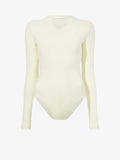 Proenza Schouler Still Life image of Delaney Bodysuit in Brushed Rib in PALE YELLOW