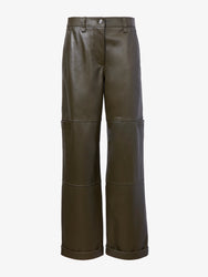 Proenza Schouler Still Life image of Mason Pant in Lightweight Leather in DARK FERN