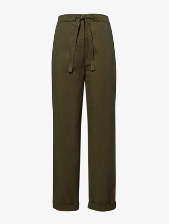 Proenza Schouler Still Life image of Preston Drawstring Pant in Tech Cotton in DARK FERN