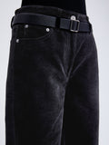 Proenza Schouler Detail image of model wearing Donovan Pant in Chenille Suiting in BLACK